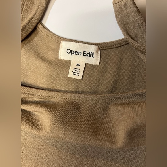OPEN EDIT Khaki tank scoop neck bodycon midi dress size XS.‎ - Picture 11 of 16